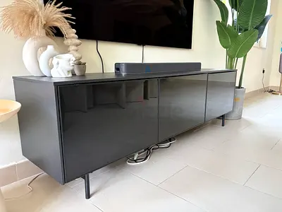 Black TV entertainment unit (media console) - used, good condition