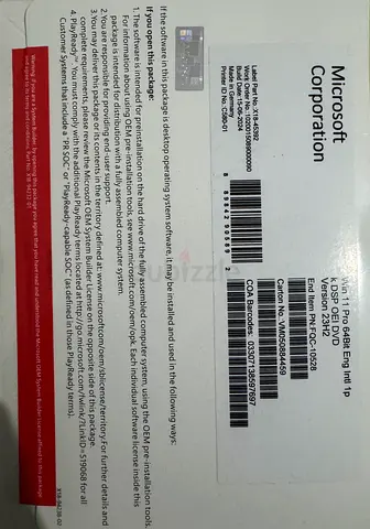 Win 11 Pro 64Bit Eng Intl 1p k DSP OEI DVD
Version 23H2