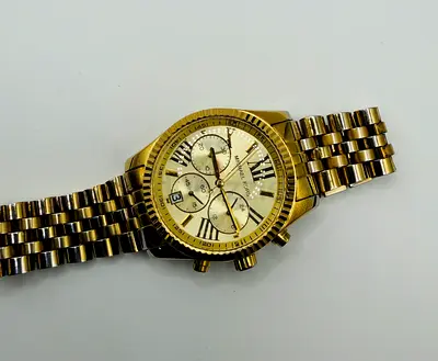 Michael Kors Lexington Womens Gold Dial Stainless Steel Band Watch - MK5556, 38mm