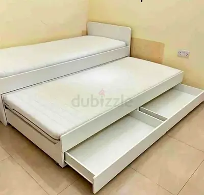 Slakt bed under bed with 2 Ikea mattresses and 2 storage drawers underneath is available