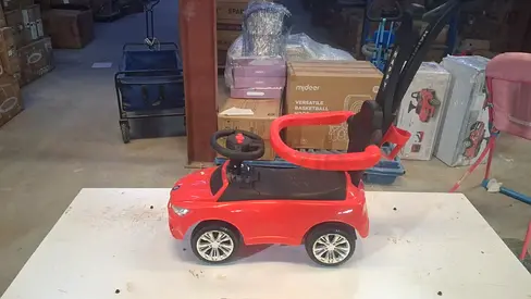 Kids Red Ride-On Car with Push Handle