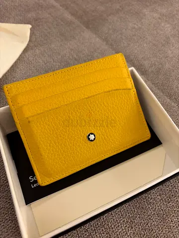 Montblanc yellow leather card holder / slim wallet