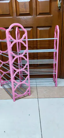 Pink Shoe Rack - Space Saver Design. 2 Qty