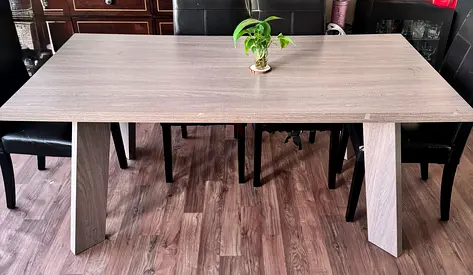 Modern 6-Seater Dining Table - Light Wood Finish