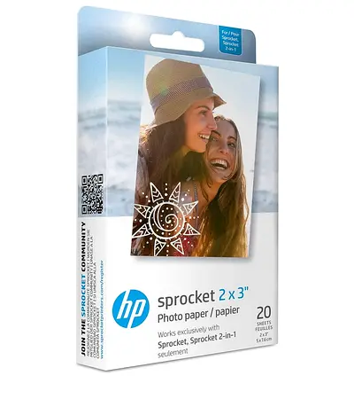 HP Sprocket 2x3 Photo Paper - 20 Sheets (For Sprocket / Sprocket 2‑in‑1)