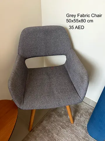 Grey fabric chair - 50 x 55 x 80 cm