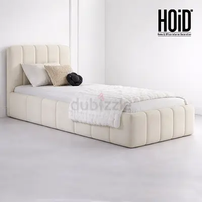 My beige single upholstered bed frame - good condition