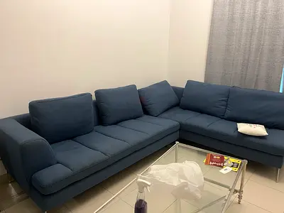 My blue L-shaped corner sofa - good condition
