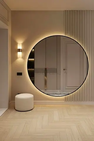 My large backlit round wall mirror — modern decorative mirror