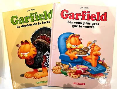 My 2 Garfield Comic Books (French) — Les yeux plus gros que le ventre  Le dindon de la farce