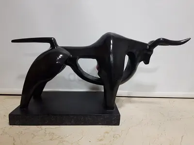 Modern Abstract Resin Sculpture | Glossy Black  Gold | Customizable | Heavy Decor Piece