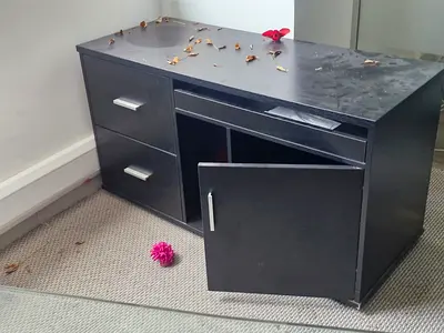 Black Wooden Cabinet with Drawers