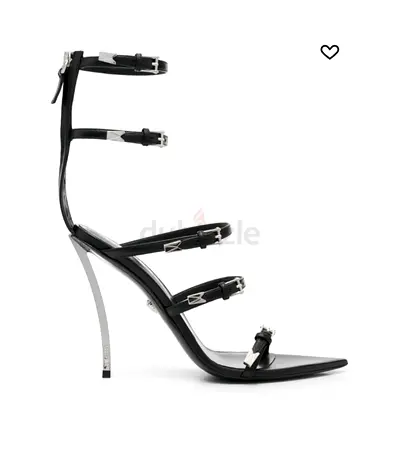 Versace black stiletto sandals