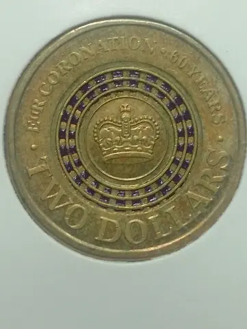 Commemorative Two Dollars Coronation 60 Years Coin