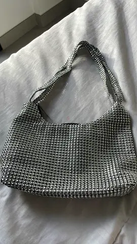 Small Silver Diamante Handbag
