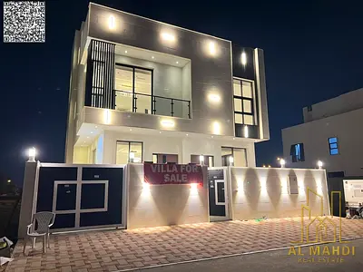 A luxurious villa with a modern design and super deluxe finishing, located in the Al Yasmin area in a strategic location close to the mosque and all s