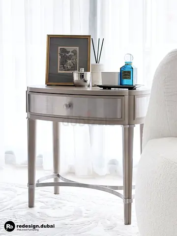 HOTEL CHIC TAUPE NIGHTSTAND or side table or end table or coffee table or display table in luxury
