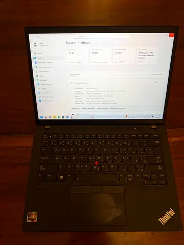 Thinkpad t14 32GB ram, AMD ryzen 5 PRO 6650U, 477 GB SSD, 100% battery health