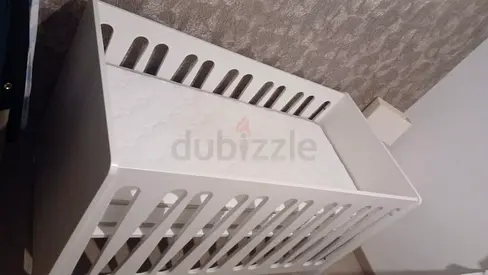 Modern Scandinavian Baby Cot / Crib + Mattress (Only 6 Months Old!)