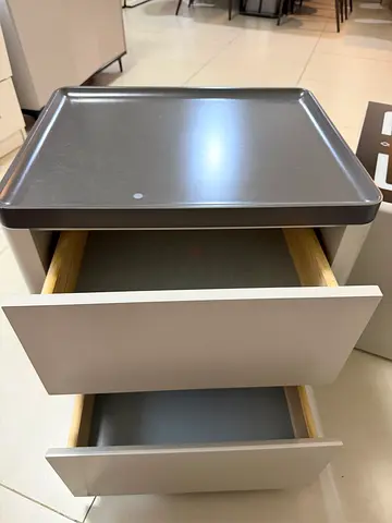 White 2-drawer bedside table / nightstand - used