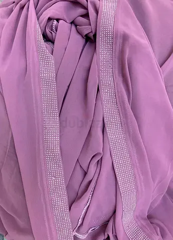 Lilac chiffon embellished scarf/hijab - good condition