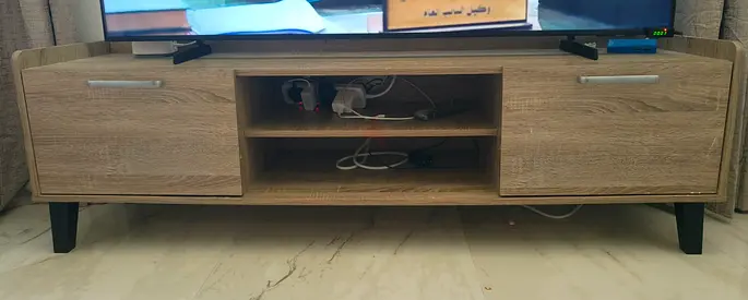 Light oak TV console / entertainment unit - used