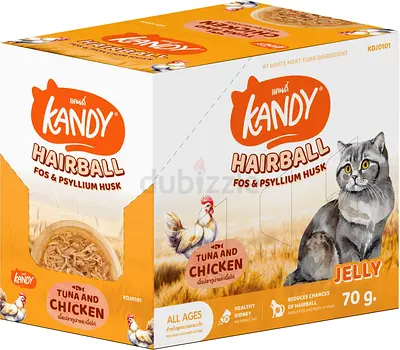 I have Kandy Hairball Jelly for cats (Tuna  Chicken) 70g - new, sealed