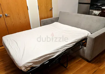 West elm two seater sofa bed with mattress