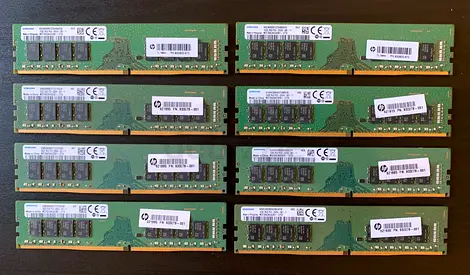 128GB DDR4 2666MHz RAM (8x16GB Samsung – HP Workstation)