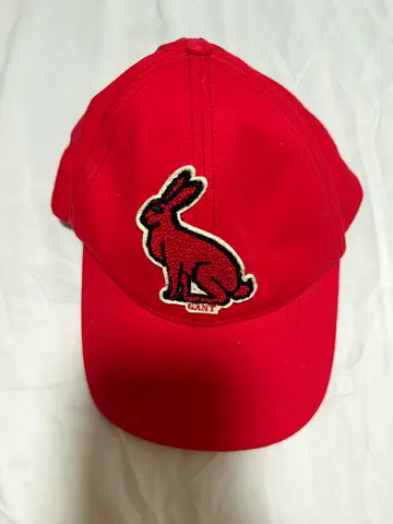 Red embroidered baseball cap Gant New