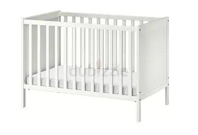 White Crib with Mattress