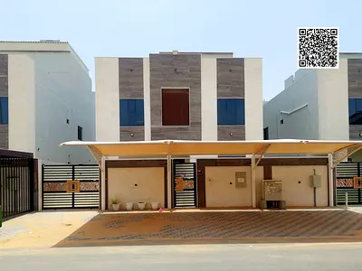 For rent: Modern villa, ground floor, first floor and roof, six master bedrooms in Al Yasmin area