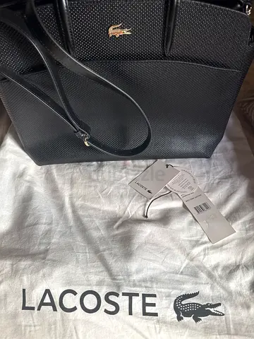 Lacoste Black Leather Tote Bag (Original) – Excellent Condition