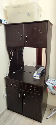 Wooden Vanity with Mirror and Storage