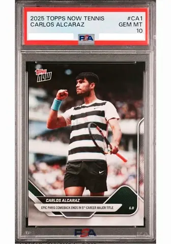 PSA Gem Mint 10 - 2025 Topps Now Carlos Alcaraz #CA1 Tennis Card