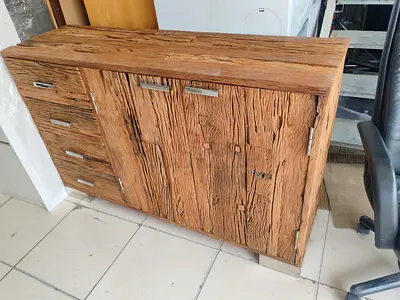 Reclaimed Solid Wood Sideboard Cabinet - 4 Drawers, 2 Doors for sale free delivery