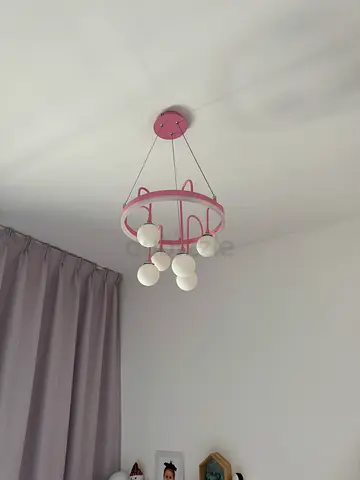 My pink 5-bulb ceiling light - good condition