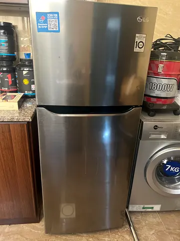 LG stainless steel refrigerator (top-freezer) - used, working