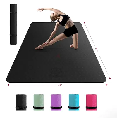 HAPBEAR Extra Large Yoga Mat - 183cm×122cm/198x137cm×6mm, Non-Slip, Durable, Eco-Friendly