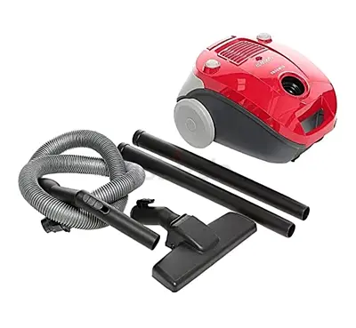 Red canister vacuum cleaner - working condition, includes hose  floor head