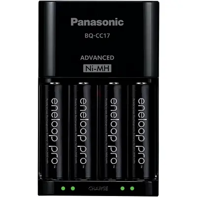 Panasonic Eneloop Pro Advanced Battery Charger Pack with 4 AA Rechargeable Batteries Included