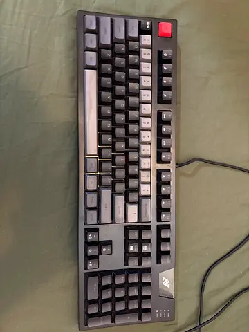 full-size mechanical keyboard — used and working very good quality with rgb + spare black key caps