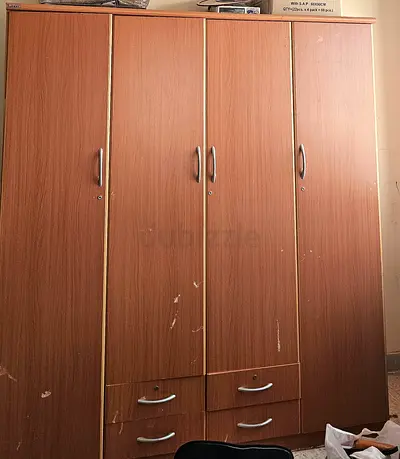 My 4-door wooden wardrobe with drawers - used