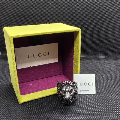 Authentic Gucci LION Ring Fabulous with certificate size 10 Brand New