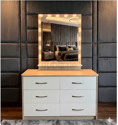 Modern Dresser with Lighted Mirror