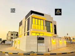 Corner villa, water and electricity included, two floors and a roof, on Sheikh Mohammed Bin Zayed Ro