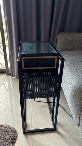 Nate Glass Top Side Table