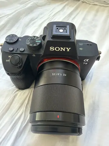 Sony Alpha mirrorless camera with FE 35mm f/1.8 lens