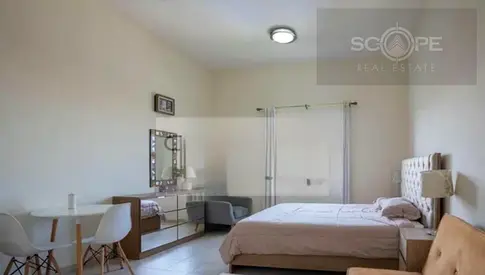 شقة استوديو | MED 92 ديسكفري جاردنز | شرفة | إطلالة على الحديقة والطريق
