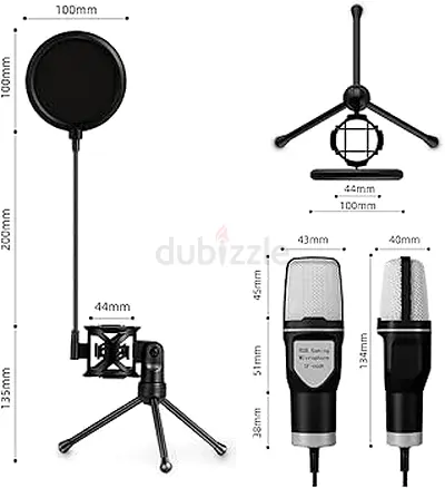 Condenser Microphone Kit (Pop Filter + Mini Tripod)